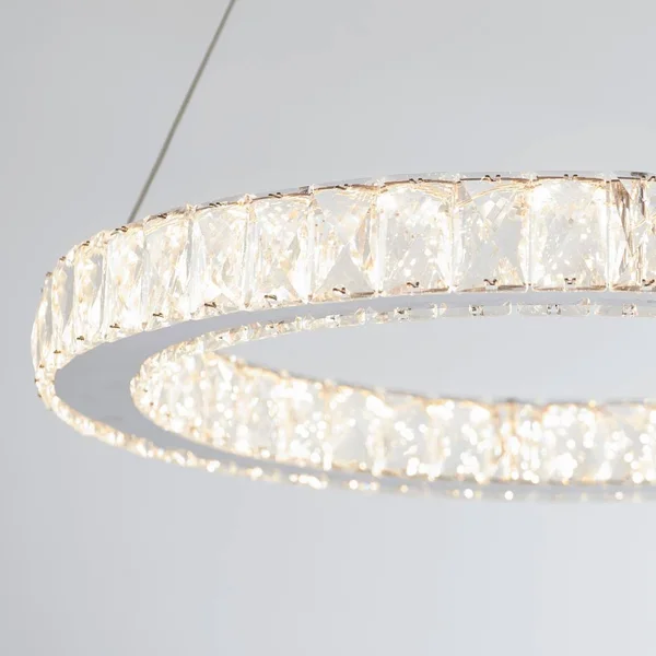 Artika Celebrity 20-Watt Integrated LED Chrome Pendant with Clear Crystals