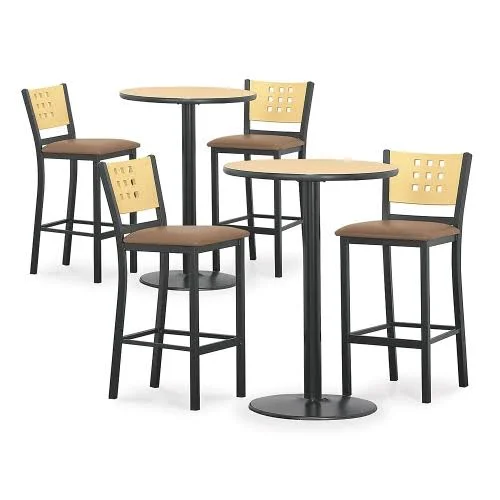 Cafe AU Lait 36 inch Round Bar Height Table Black Top/Black Base