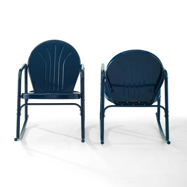 Crosley Griffith 2pc Outdoor Rocking Chair Set - Navy Gloss