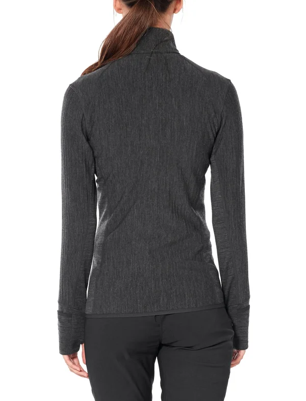 Icebreaker Women's Descender LS Zip Top - Xs - Jet Heather