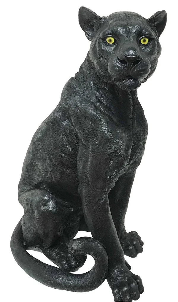 Ebros Gift Large Black Panther Statue 20.5x22 Tall wildlife Black Jaguar Ghost Forest Hunter Sculpture Home and Garden Patio Dec