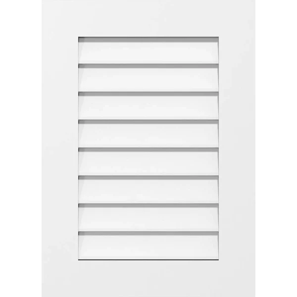 Ekena Millwork GVPVE24X2601SN 24x22W x 26x22H Vertical Surface Mount PVC Gable Vent: Non-Functional - w/ 3-1/2x22W x 1x22P Standa