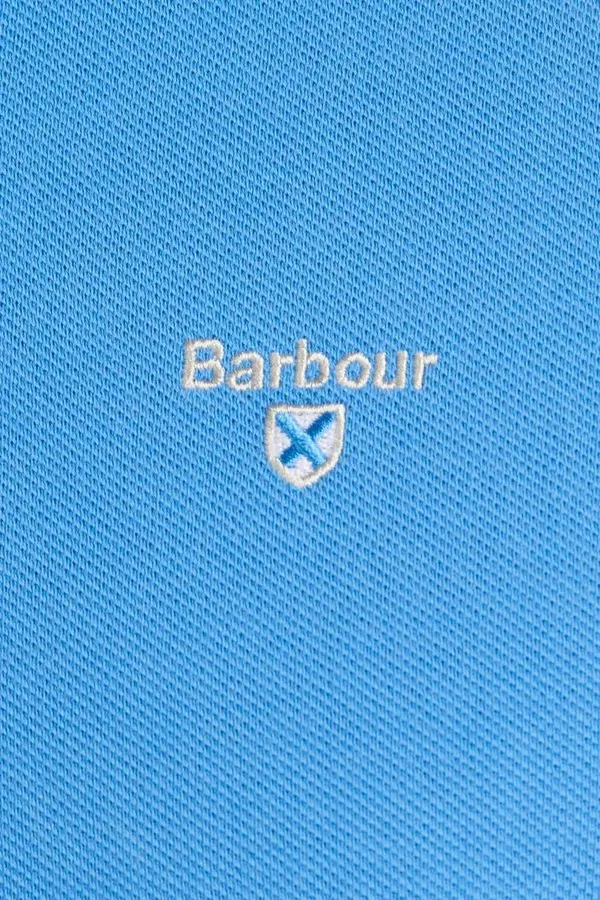 Barbour Tartan Pique Polo Shirt Delft Blue Size: Size 3XL
