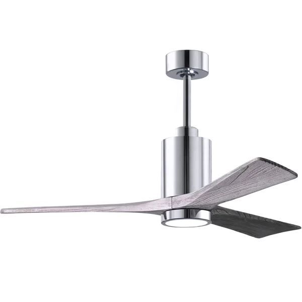 Matthews Fan Company PA3-BK-BW-42 Patricia 42 inch 3 Blade LED Outdoor Ceiling Fan in Matte Black