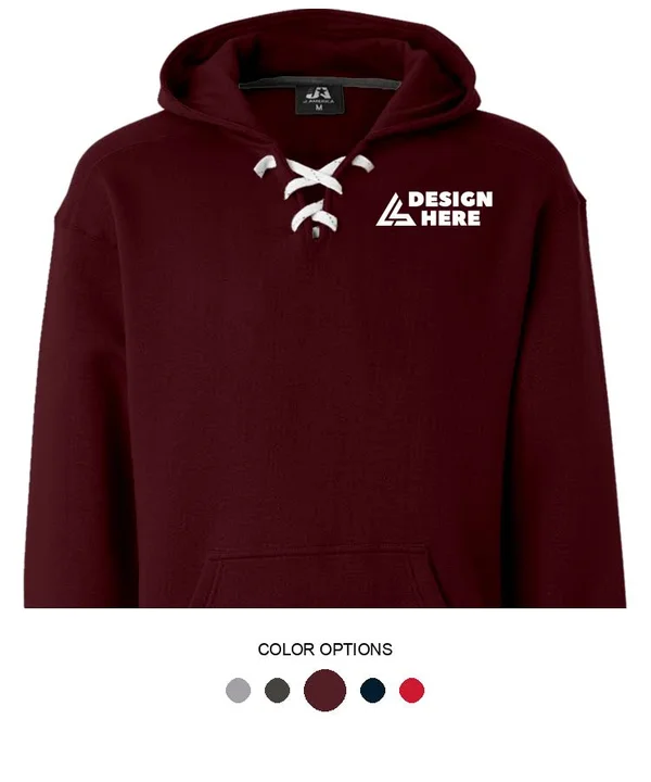 Custom Printed J America Men's Hoodies - J. America Adult Sport Lace Hooded Sweatshirt - Size: Xs, Maroon