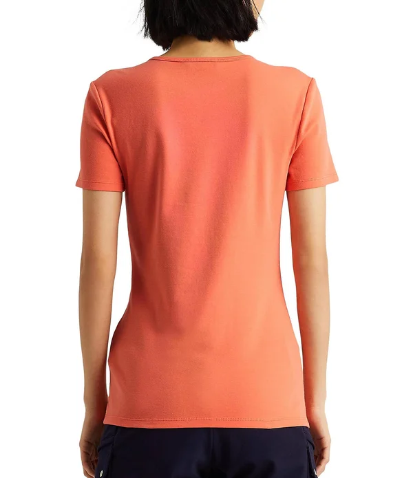 Lauren Ralph Lauren Short Sleeve Crew Neck Cotton-Blend T-Shirt - Xs