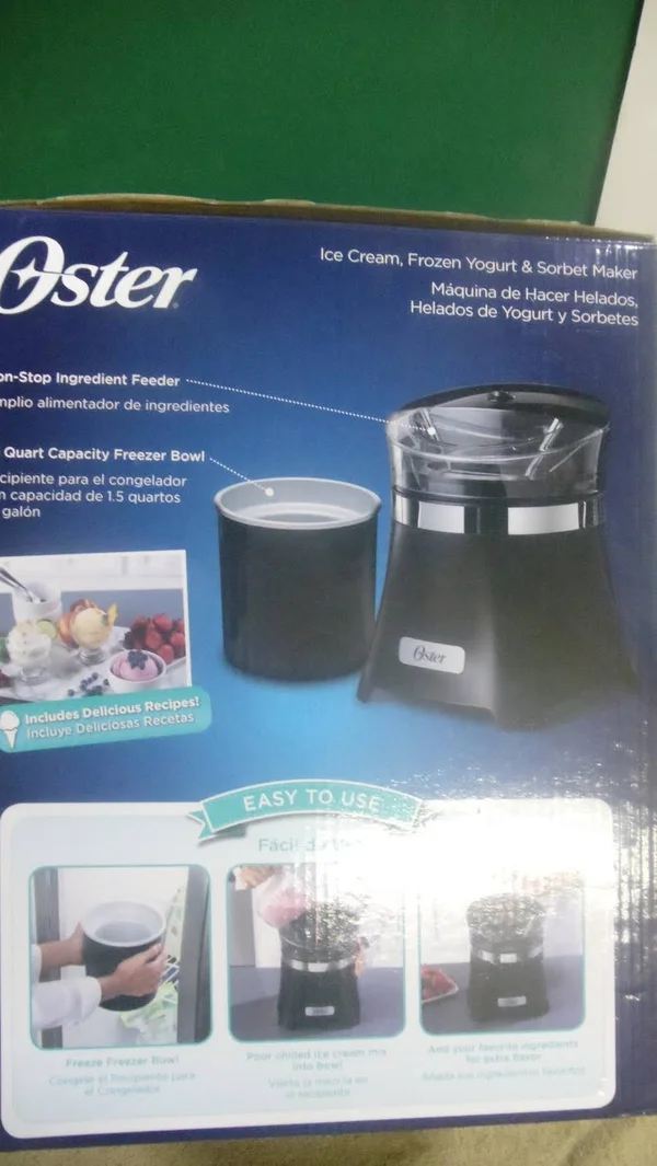 Oster Ice Cream - Frozen yogurt - & Sorbet Maker