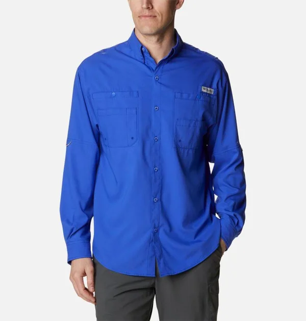 Columbia Men's PFG Tamiami II Long Sleeve Fishing Shirt - 4XT - Blue