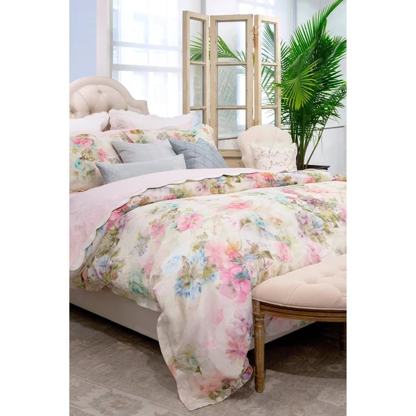 Spring Hill Floral Linen Duvet Cover Lillian August