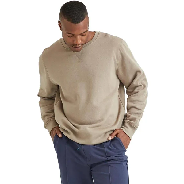 Richer Poorer Men's Recycled Fleece Sweatshirt - Size XL, Warm Grey