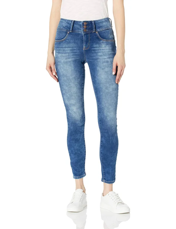 Juniors& Wallflower Insta Soft High Rise Sassy Jeans, Girl's, Size: 0, Turquoise/Blue