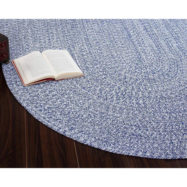 Farmhouse Cotton Hand Made Braided Area Rug - Blue, 2' x 6'