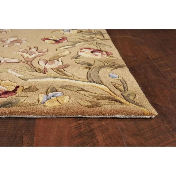 Kas Emerald 9080 Gold Tulip Garden Area Rug - 3&6x22 x 5&6x22