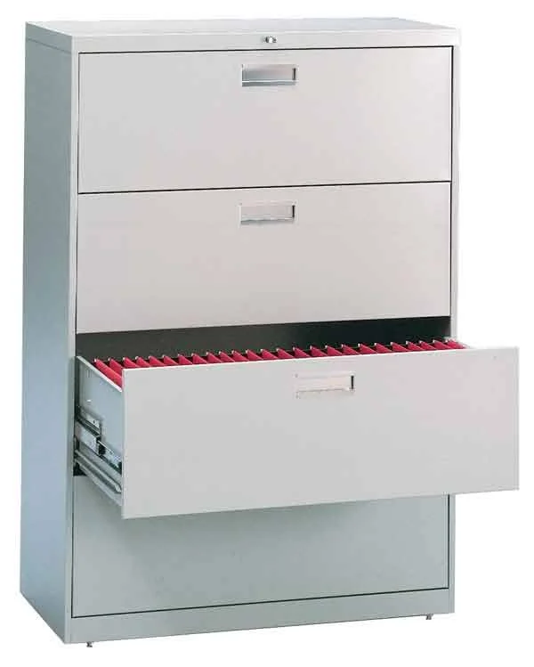 HON 600 Series Four-Drawer Lateral File - 30W x19-1/4d, Putty