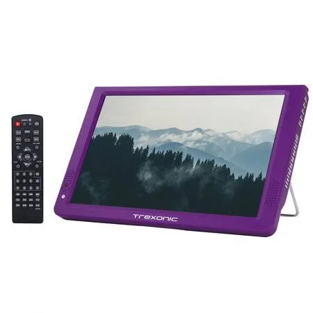 Trexonic Ultra Lightweight Rechargeable Widescreen 12 inch LED Portable TV with HDMI - SD, Mmc, USB, VGA, Headphone Jack, AV Inpu