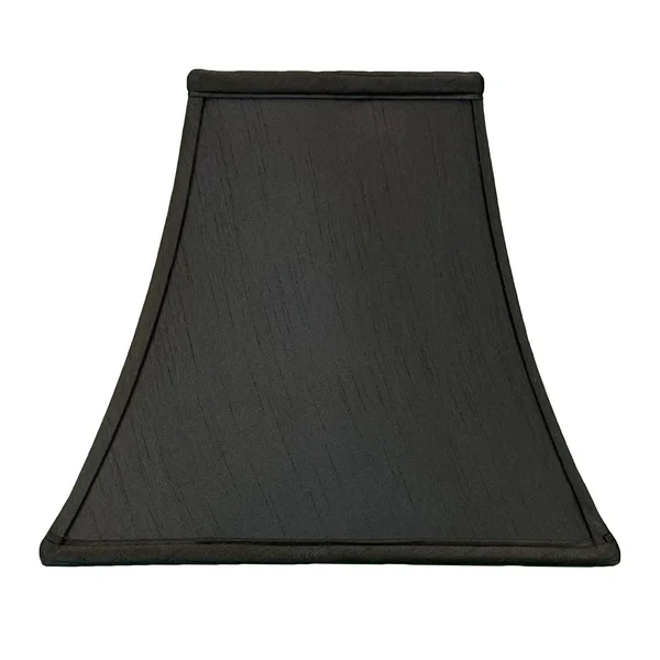 Royal Designs Square Bell Lamp Shade, Black, 7x14x11.5 - Set of 2
