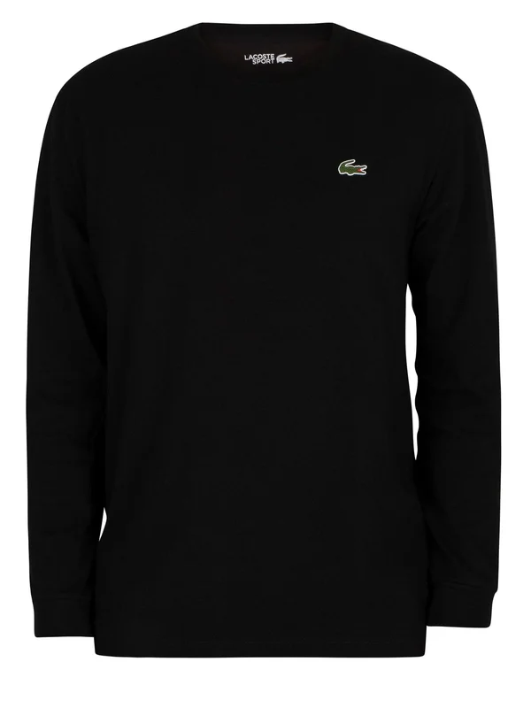 Lacoste Sport Long Sleeved T Shirt Black