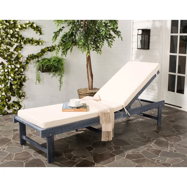 Safavieh Ash Grey/Beige Inglewood Chaise Lounge Chair