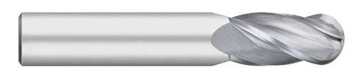 HTC-135-4718: 23/32" Dia - 1-1/2" LOC, 4" OAL, 4-Flt, Ball Carbide End Mill- Single End, 30 Deg. Helix, Uncoated