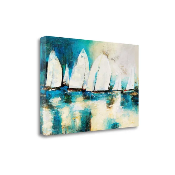 Tangletown Fine Art Velero Azul by Nancy Villarreal Santos, Giclee Print on Wrap Canvas, 47x22x32x22