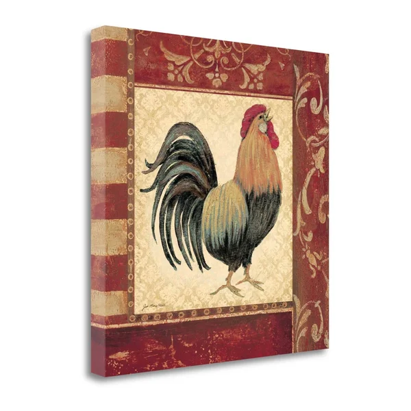 Tangletown Fine Art 'Red Rooster II' by Jo Moulton Graphic Art on Wrapped Canvas