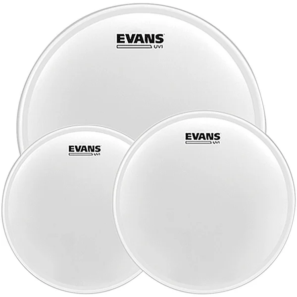 Evans UV1 Coated Fusion Pack (10 inch, 12 inch, 14 inch) with 14 inch UV1 Coated Snare Batter