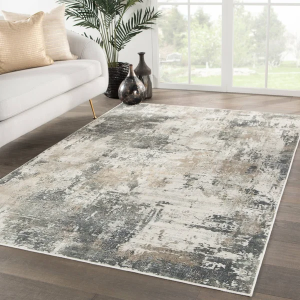 Tempesta Abstract Blue/ Gray Area Rug - 5&3x22 x 7&6x22