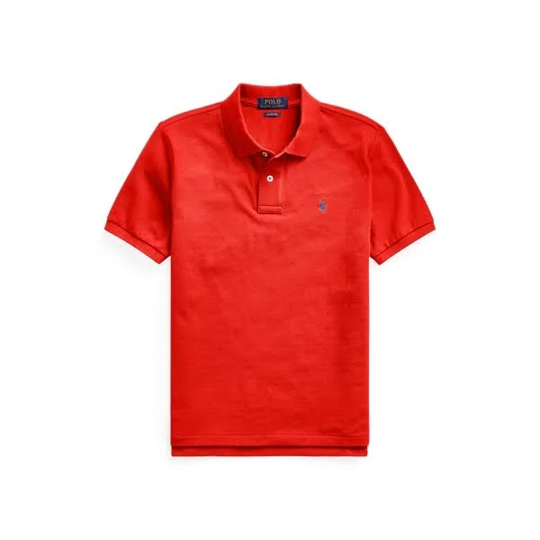 Ralph Lauren Boy's Cotton Mesh Polo Shirt - Size M in African Red