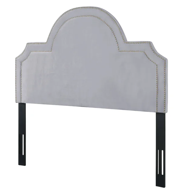 TOV Furniture Laylah Grey Velvet Headboard - Queen
