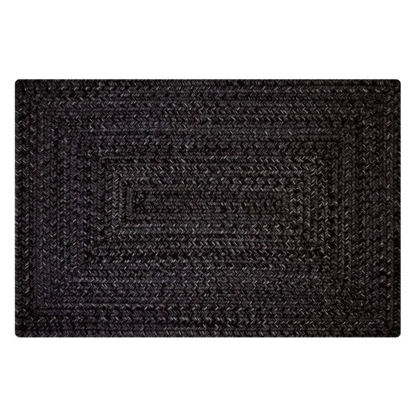 Homespice Decor - 4 x 6& Oval Black Ultra Durable Braided Rug