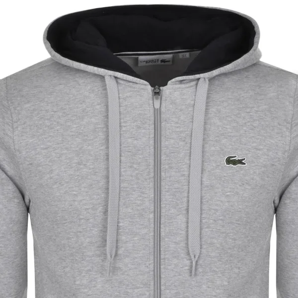 Lacoste Sport Full Zip Hoodie Grey
