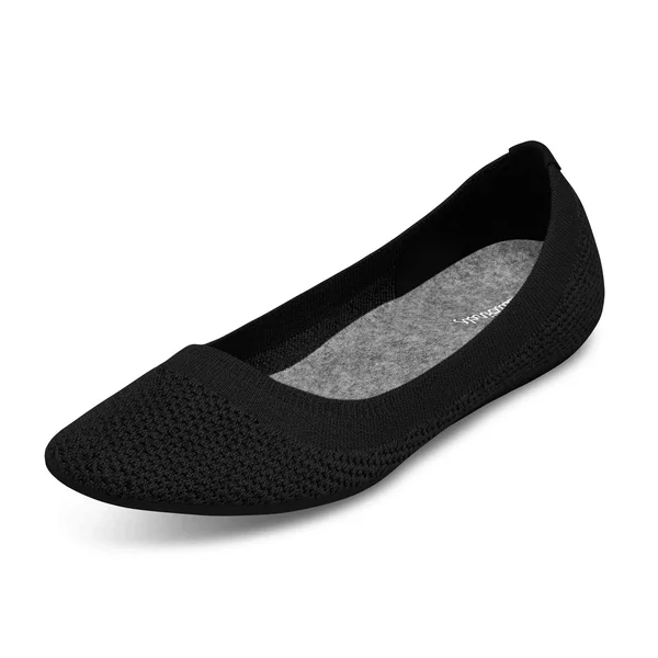 Allbirds Women's Tree Flats, Jet Black, Size 6.5