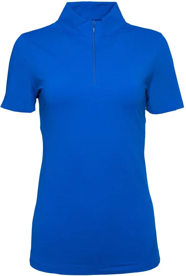 IBKUL Women's Short Sleeve Mock Neck Size SM - Blue