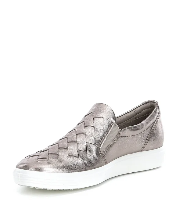 Ecco Women's Soft 7 Woven Slip on in Black 36
