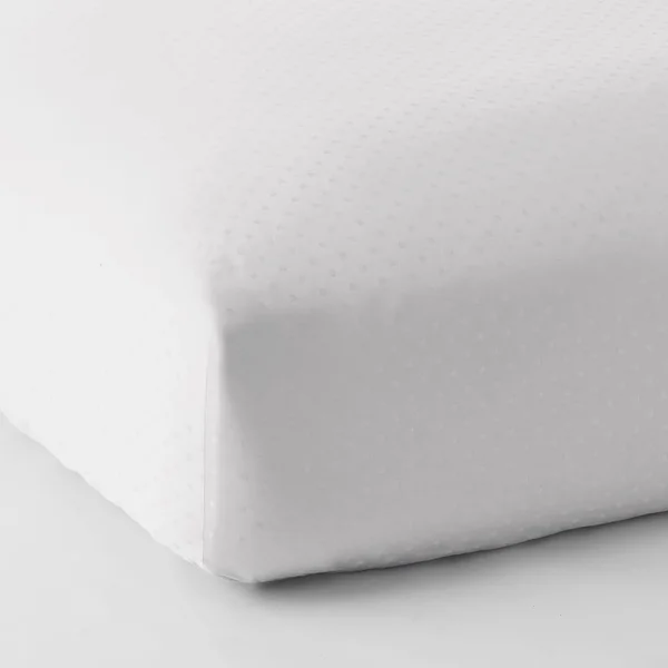 The Company Store Legends Luxury Dot White 500-Thread Count Cotton Sateen Twin Fitted Sheet
