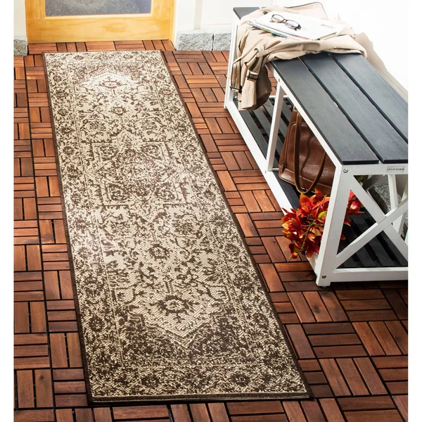 Safavieh 5&-3x22 x 7&-6x22 Beach House BHS139U Creme Brown Rug