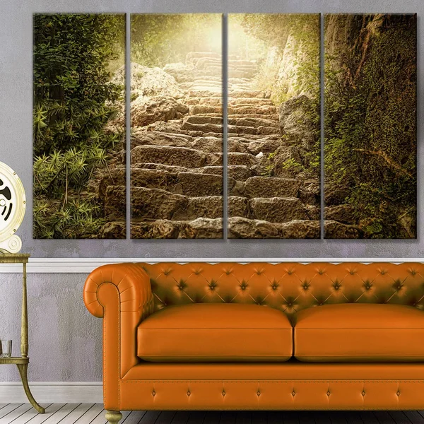 Design Art &Holy Light and Upstairs& Photographic Print Multi-Piece Image on Canvas - Size: 60 in. Wide x 28 in. High - 5 Equal P