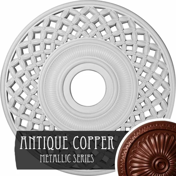 22 1/4 inchod x 4 3/4 inchid x 1 1/4 inchp Robin Ceiling Medallion (Fits Canopies Up to 6 1/4 inch), Hand-Painted Iridescent Gol
