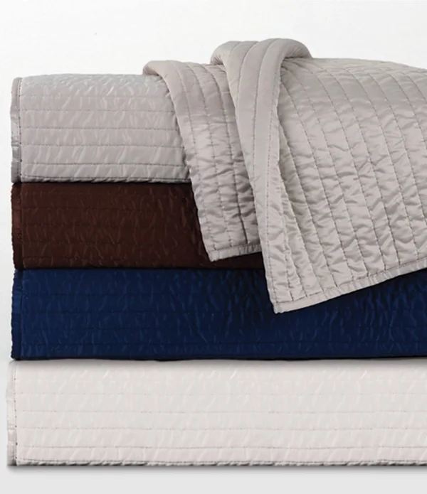 HiEnd Accents Satin Channel Quilt Set - Full/Queen, Taupe, 68" x 88"