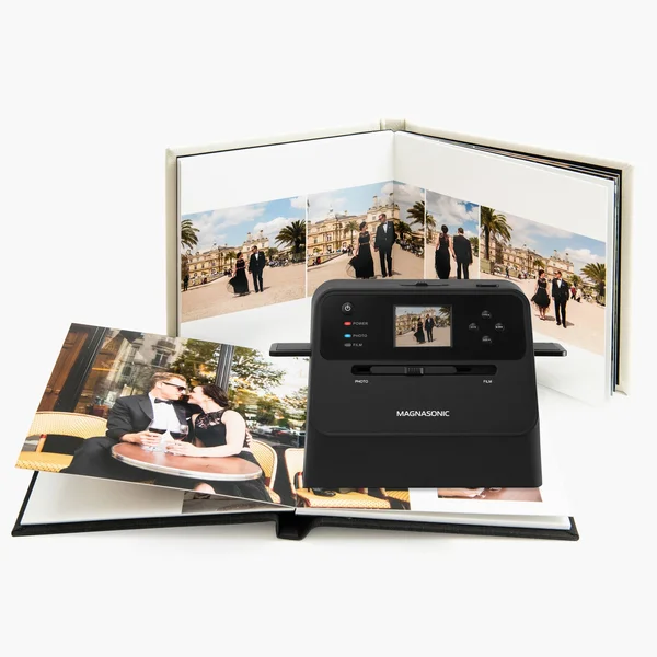 Magnasonic All-in-One Film & Photo Scanner, 14MP Resolution, Converts 4x6 Photos, 35mm/110/126 Film & 135 Slides Into Di