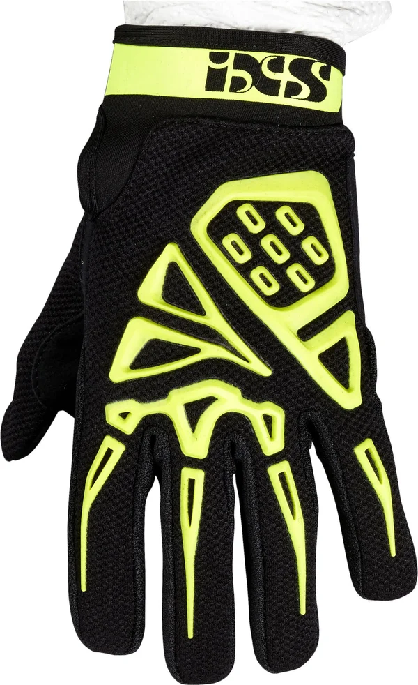 IXS Pandora Air Motocross Gloves, black-yellow, Size M