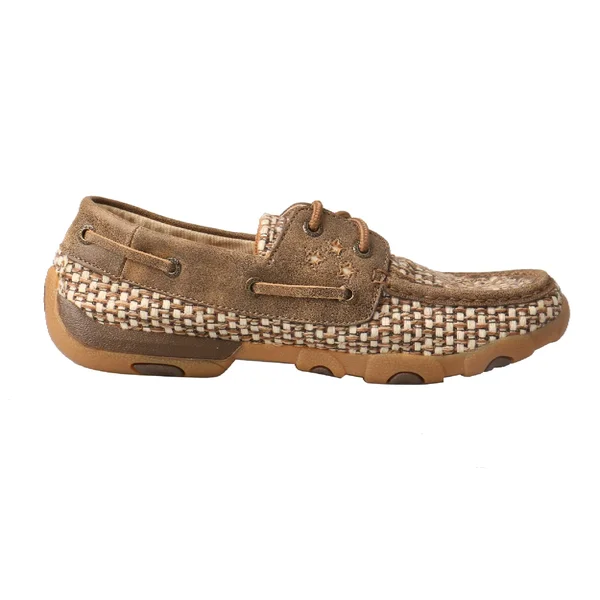 Twisted x Women's WDM0110 Driving Moc - Bomber/Ivory Canvas/Leather
