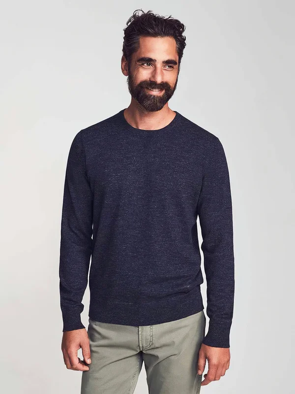 Faherty Men's Sconset Crew T-Shirt - Navy Heather - Small, Cotton