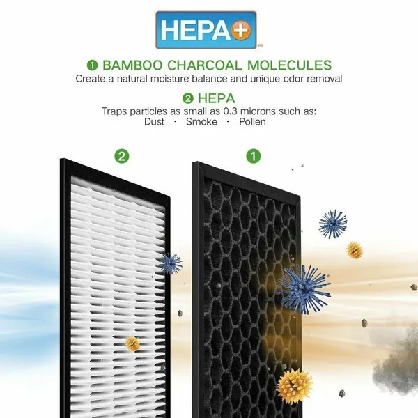 Hunter Ht1701 HEPA+ Air Purifier with Viro-Silver Technology for Large-Sized Rooms - Champagne Gold White