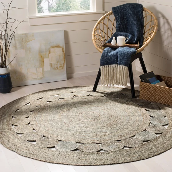 Safavieh Natural Fiber Morgan Braided Jute Area Rug, Natural, 6&6 inch x 6&6 inch Round