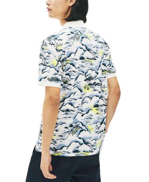 Lacoste Men's Short Sleeve All Over Print Classic Fit Polo Shirt