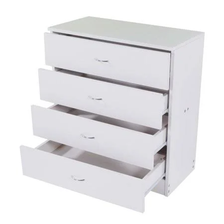 MDF Wood Simple 4-Drawer Dresser White - Women's, Size: 2#