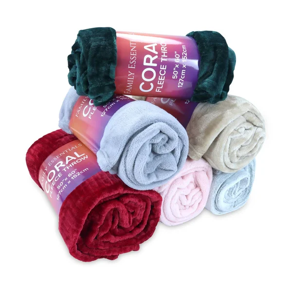 12 Pack of Coral Fleece Blankets - 50 x 60 in - Assorted Wholesale Blanket Lot