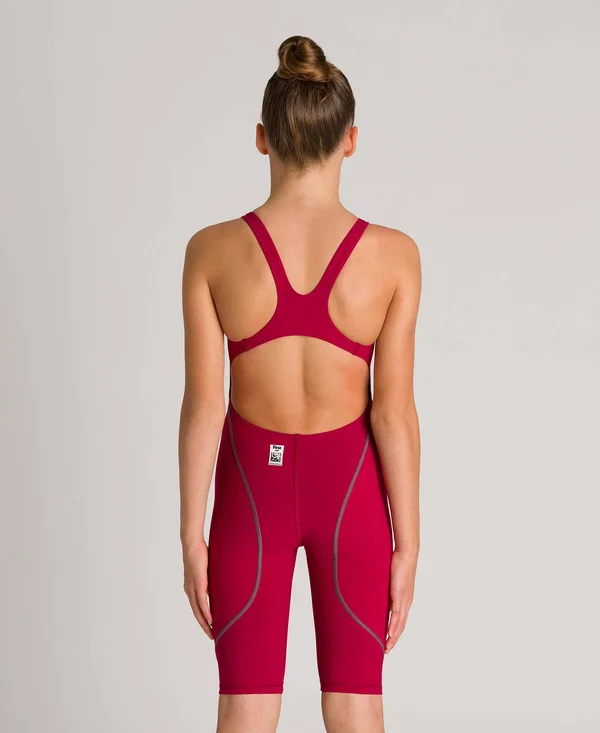 Arena Girls& Powerskin St 2.0 Open Back, Junior Deep Red 28