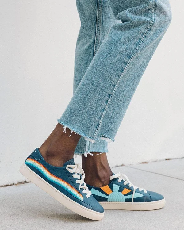 Soludos Rainbow Wave Sneaker - Marine Blue, 8.5